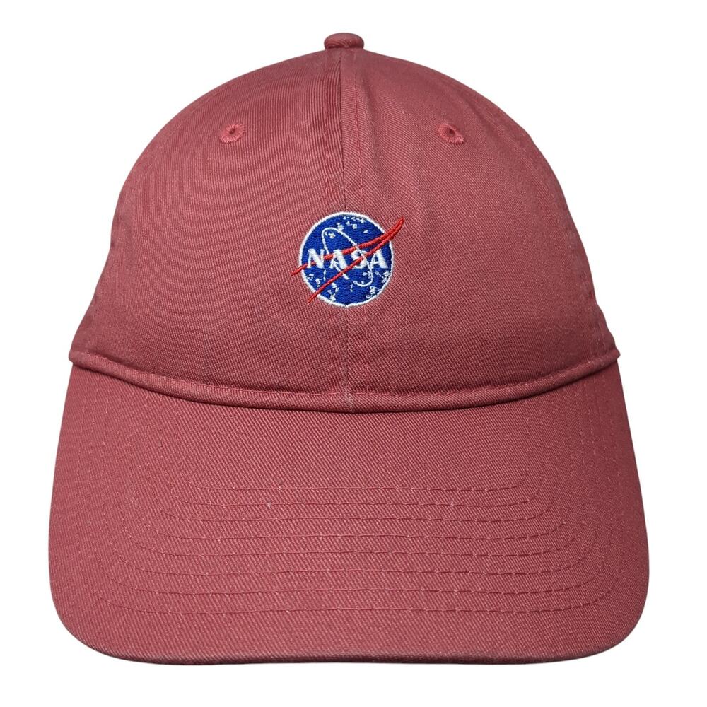 NASA Kennedy Space Center Baseball Cap Red One Size Adjustable Embroidered Gear